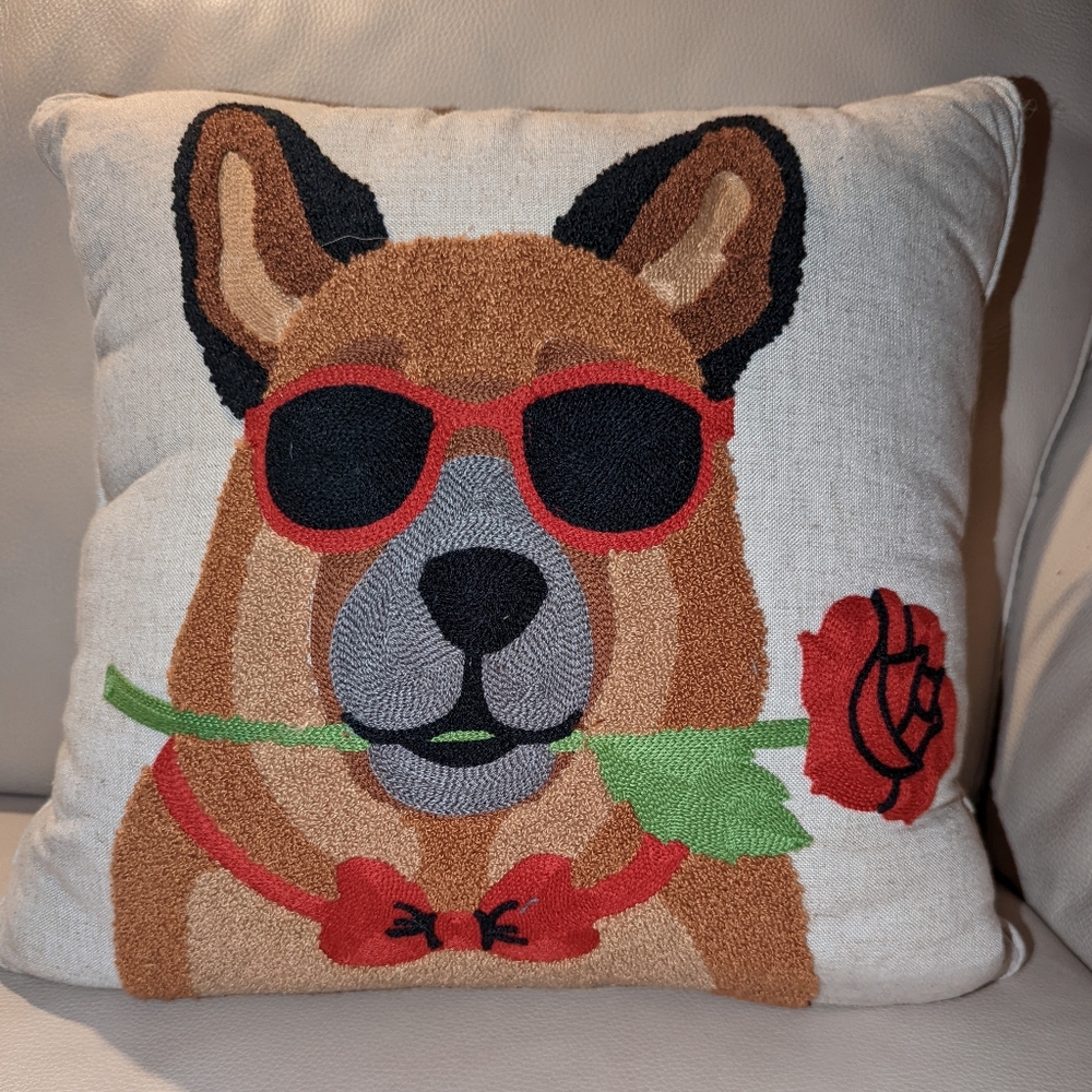 Corgi Rose Pillow